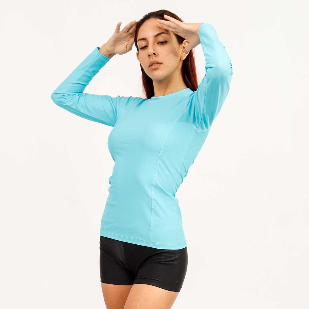 1-2.jpg Polo Licrado manga larga de mujer con protección UV - Imagen 1